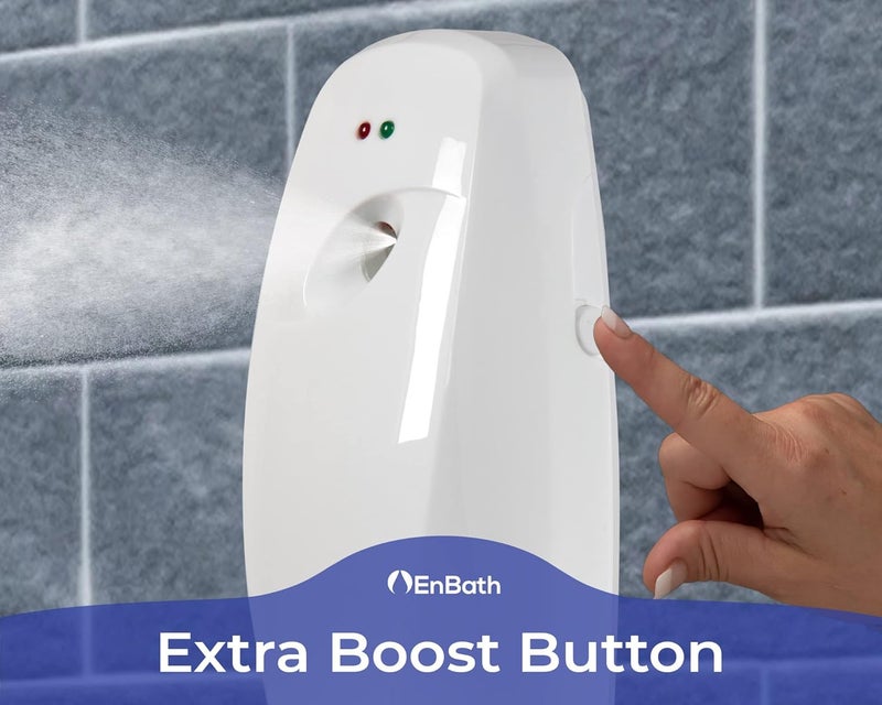 EnBath Automatic Air Freshener Spray Dispenser (4-Pack) Wall Mounted or Free Standing, Commercial and Home Use, Multiple Time Scent/Mist Release Settings for Room/Bathroom Sprayer (White) - Image 5